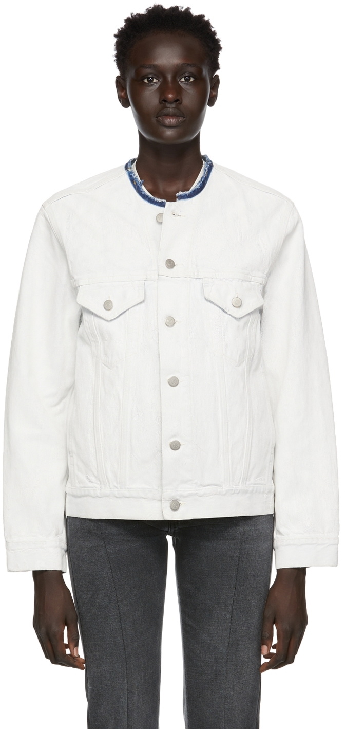 Maison Margiela White Bianchetto Denim Jacket Maison Margiela