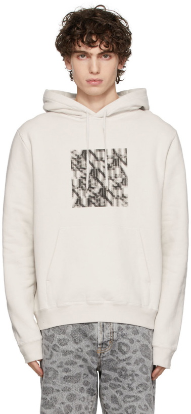 Photo: Saint Laurent Grey Mirage Logo Hoodie