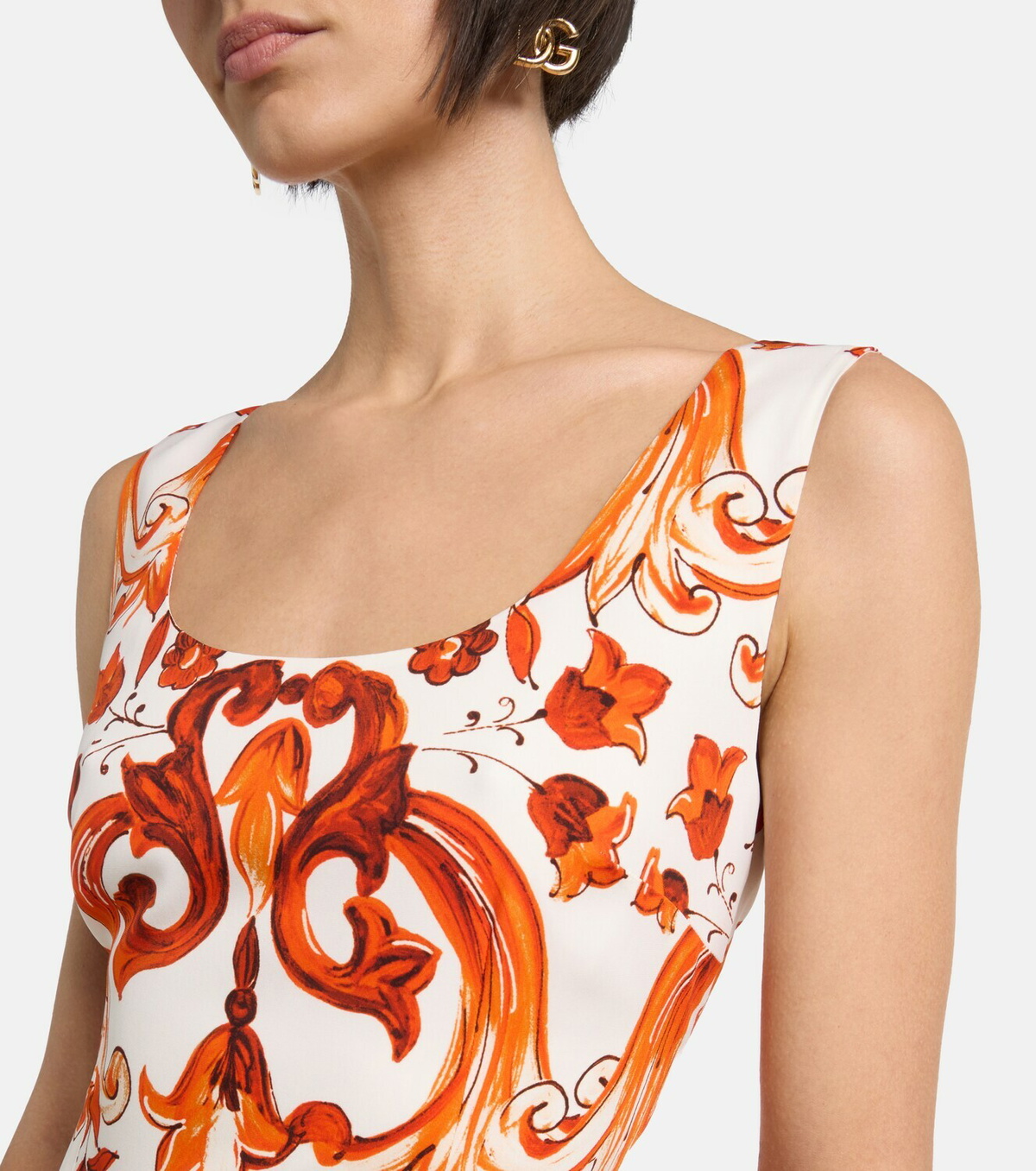 Dolce&Gabbana Majolica silk-blend charmeuse midi dress