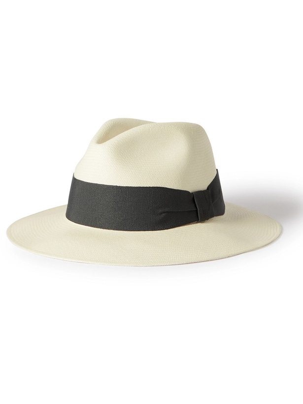 Photo: Frescobol Carioca - Rafael Grosgrain-Trimmed Straw Fedora - White