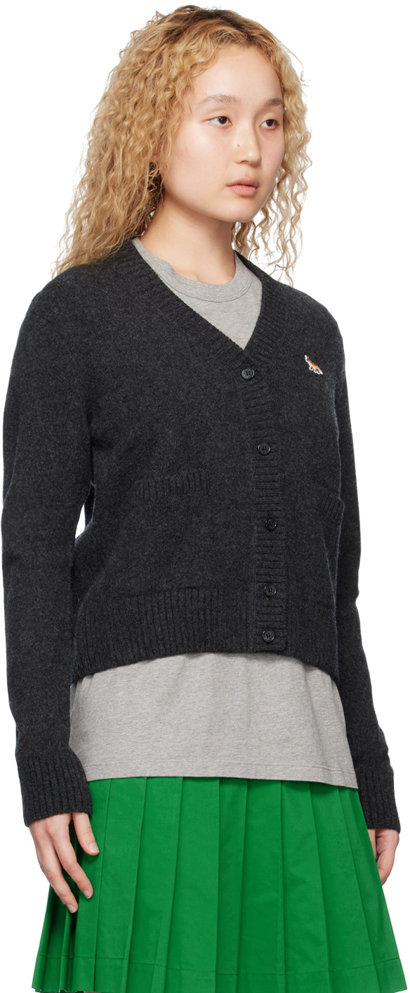 Maison Kitsuné Gray Baby Fox Cardigan