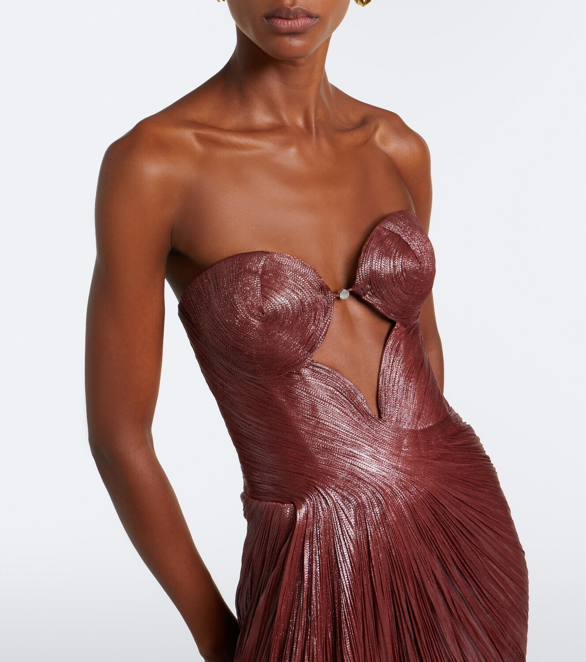 Maria Lucia Hohan Huda metallic corset gown