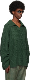 GUESS USA Green Cable Sweater