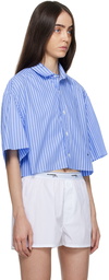 HommeGirls Blue Oversized Cropped Shirt