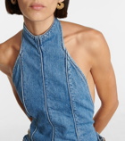 JW Anderson - Chain-detail paneled denim midi dress