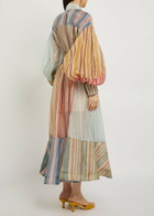 Zimmermann Rebellion Striped Linen and Silk-blend Midi Shirt Dress Multicoloured 1