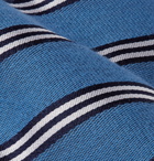Turnbull & Asser - 8cm Striped Silk and Cotton-Blend Jacquard Tie - Blue