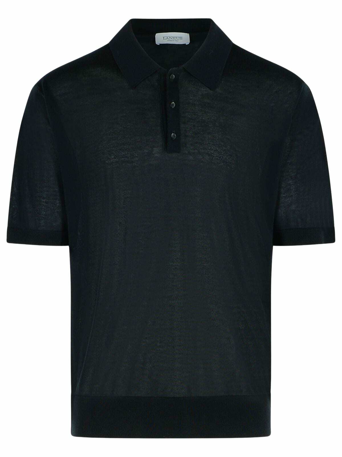 Laneus Black Lyocell Polo Shirt
