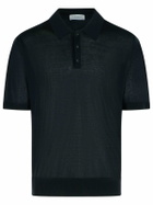 Laneus Black Lyocell Polo Shirt