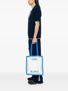 Casablanca Crochet Shopping Bag in Blue