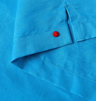 Kiton - Cotton and Linen-Blend Half-Placket Shirt - Blue