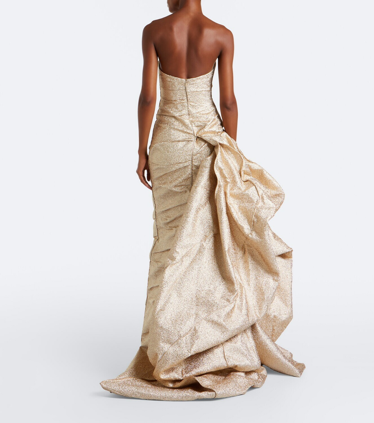 Marmar Halim Gathered lamé corset gown