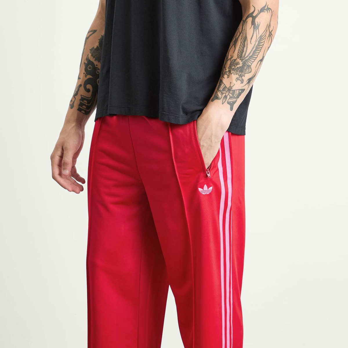 Adidas Men's Firebird Track Pants in Red