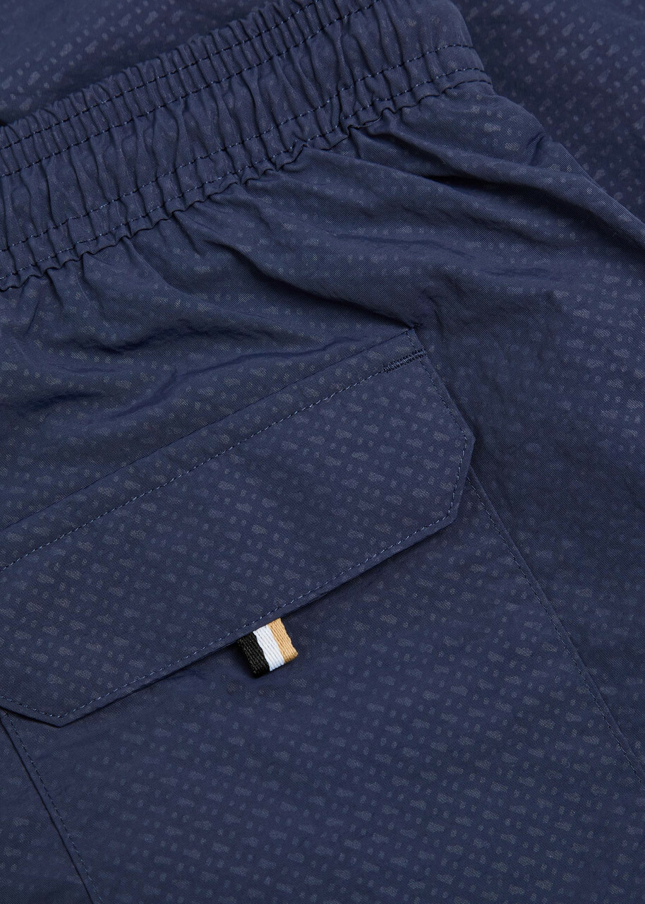 Boss Printed Shell Swim Shorts Navy