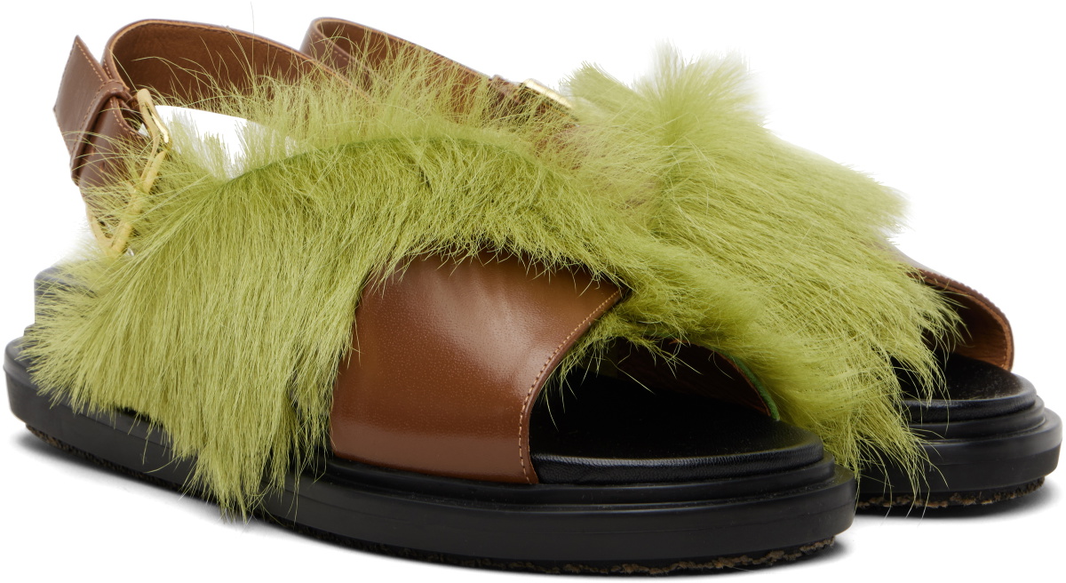 Marni Green & Brown Fussbett Sandals