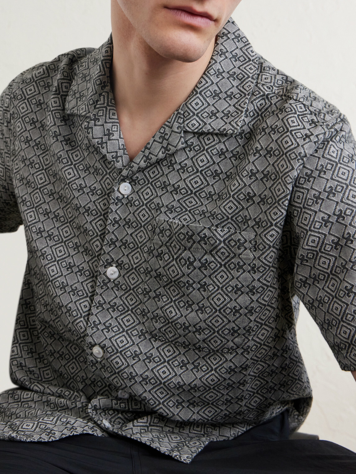 Aimé Leon Dore - Novelty Camp-Collar Cotton-Jacquard Shirt - Gray
