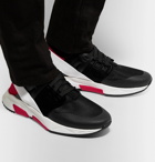 TOM FORD - Jago Neoprene, Suede and Mesh Sneakers - Men - Black