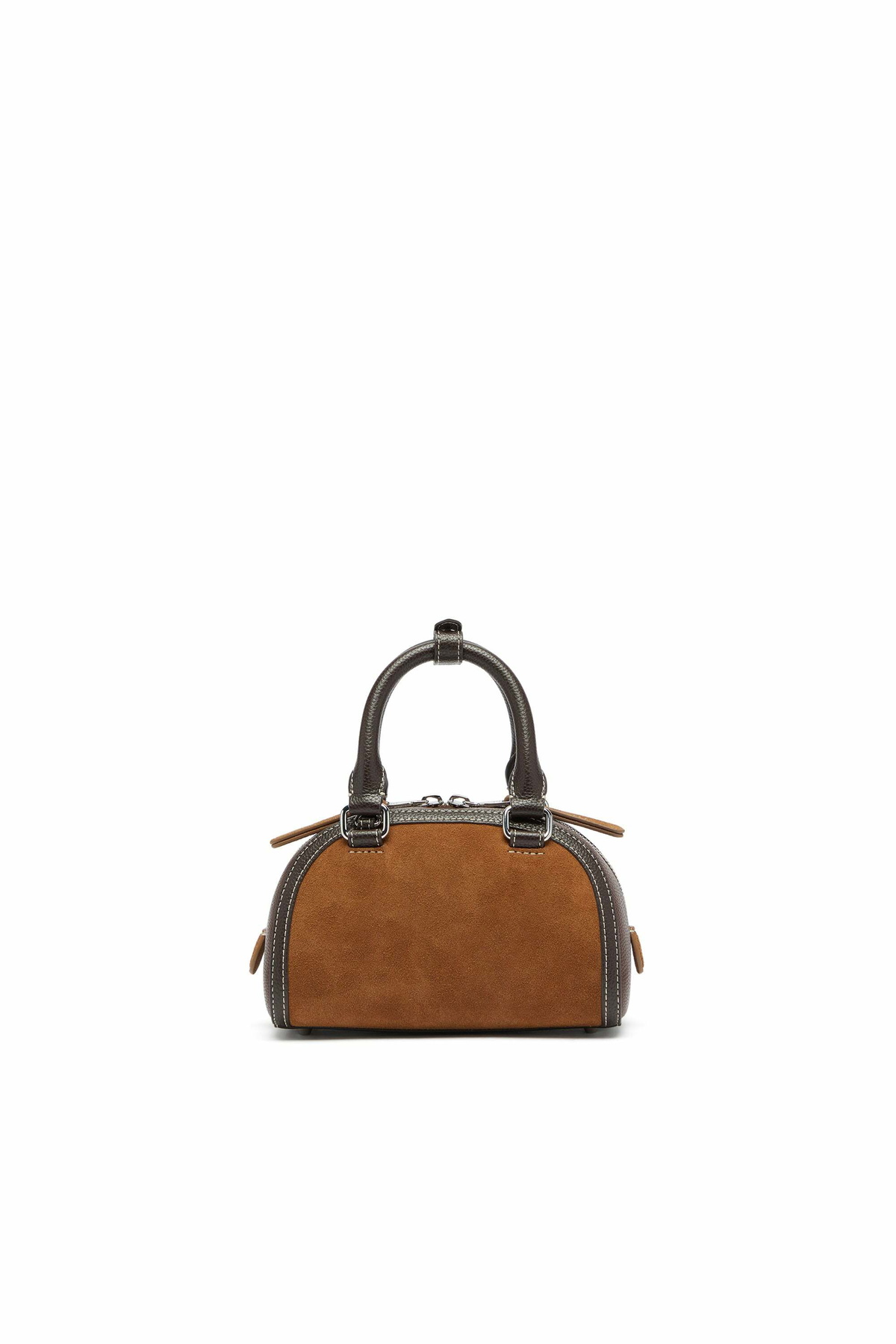 Diesel 1DR Dome - Small bowling bag in suede and grainy PU - Crossbody Bags - Woman -
