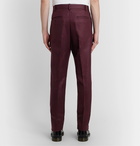 Wacko Maria - Slim-Fit Pleated Wool Trousers - Burgundy