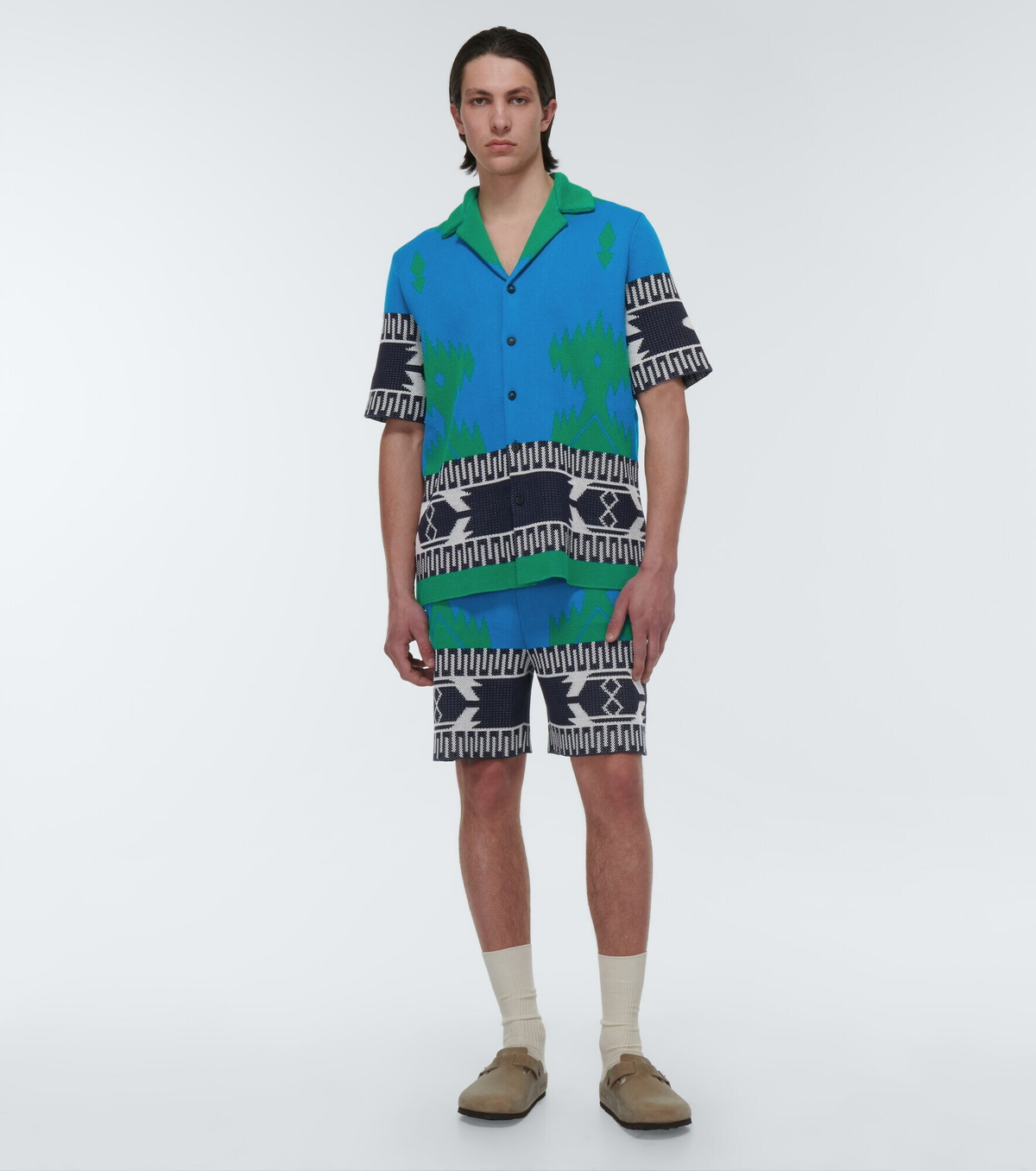 Alanui - Cotton Piquet Icon jacquard shorts