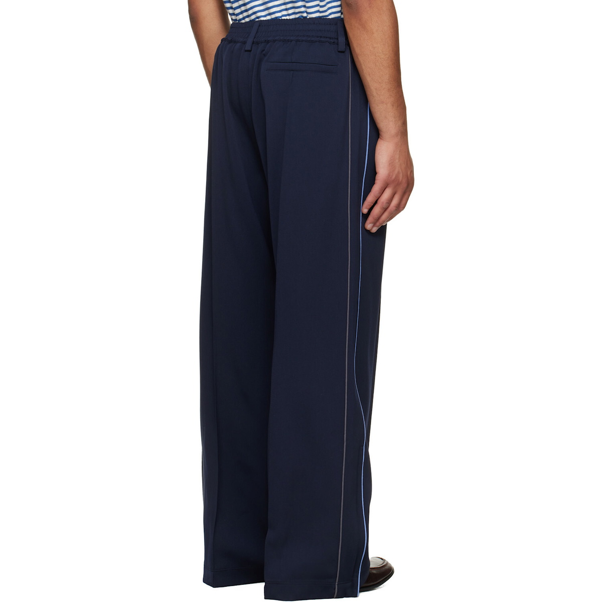 Marni Navy Piped Wool Twill Trousers