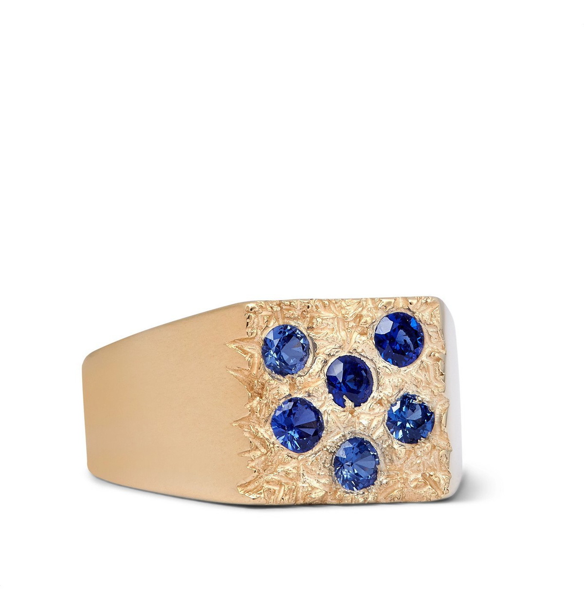 Bleue Burnham - Mini Rose Garden 9-Karat Gold Sapphire Signet Ring