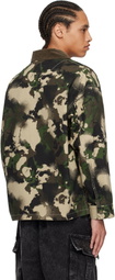 BAPE Green Map Camo Work Jacket