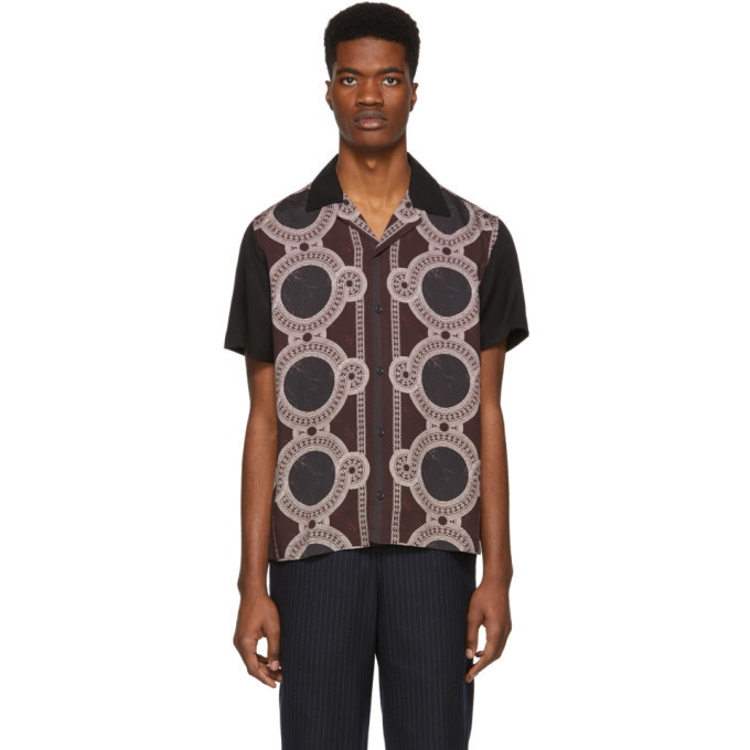 Photo: Saturdays NYC Black and Burgundy Mosaic Canty Short Sleeve Shirt