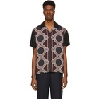 Saturdays NYC Black and Burgundy Mosaic Canty Short Sleeve Shirt