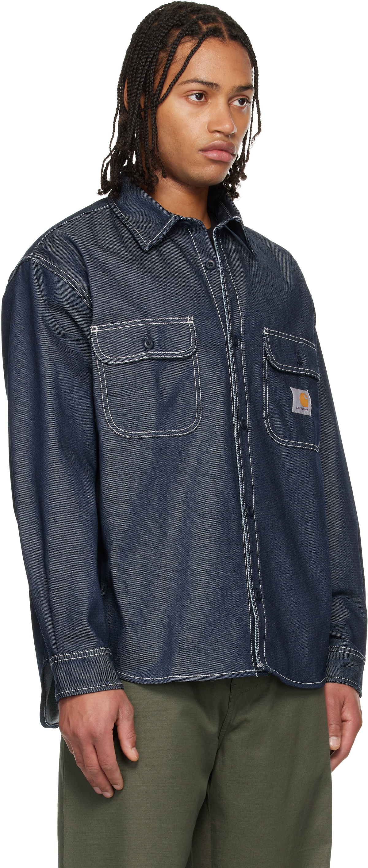 Carhartt Work In Progress Blue Tigan Denim Overshirt