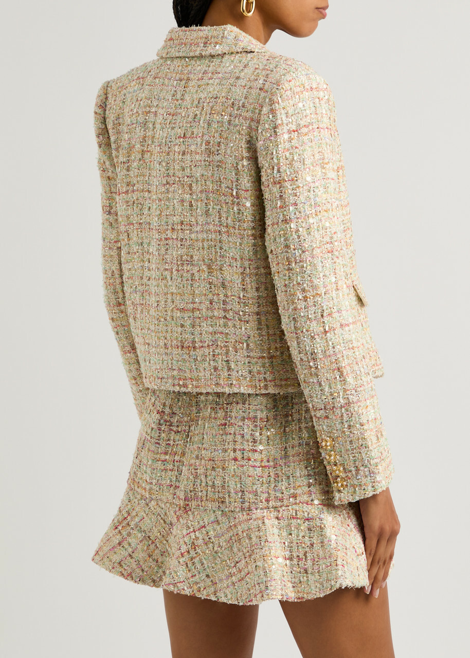 ジャケット Self-Portrait Jacket Houndstooth Crystal Trim Jacket – self-portrait-US