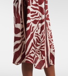 Poupette St Barth Erica printed satin kaftan