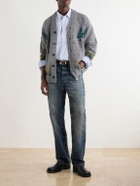 Junya Watanabe - Striped Corduroy and Twill-Trimmed Cotton-Poplin Shirt - Blue