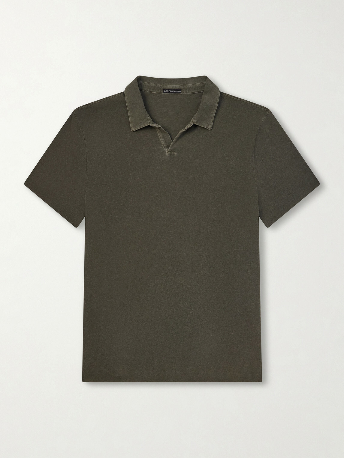 James Perse - Open-Collar Cotton-Jersey Polo Shirt - Green