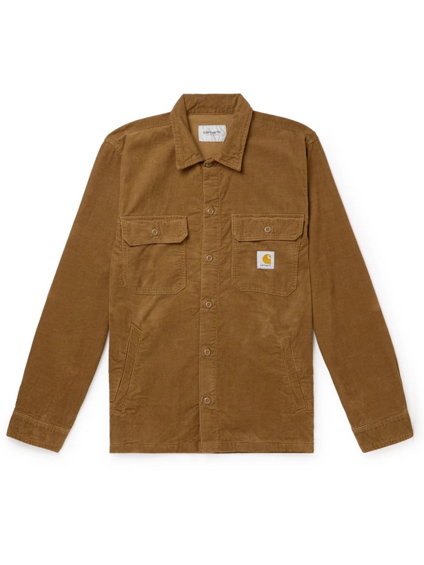 Photo: Carhartt WIP - Dixon Logo-Appliquéd Cotton-Corduroy Shirt Jacket - Brown