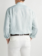 Loro Piana - Andre Garment-Dyed Striped Linen Shirt - Blue