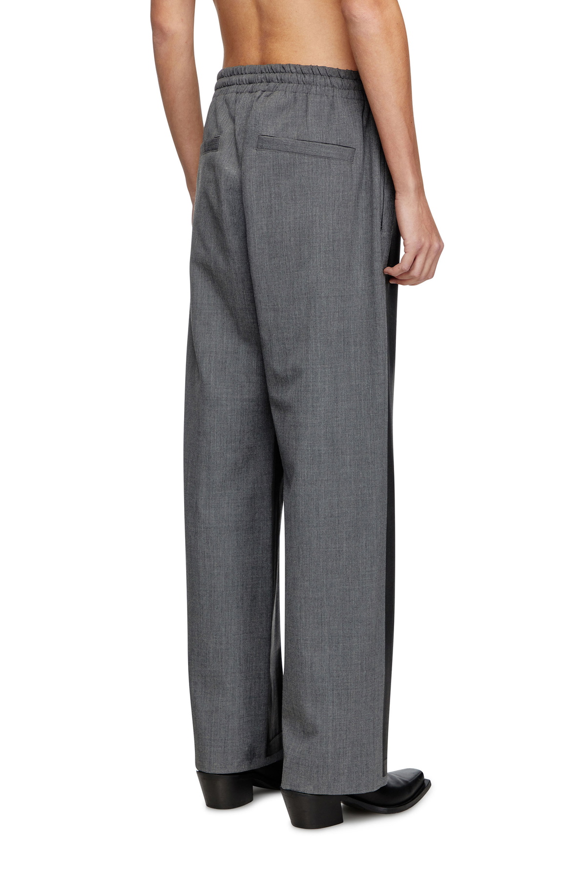 Diesel Tailored track pants with coated front - Pants - Unisex - Black