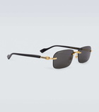 Gucci - Web stripe rectangular sunglasses