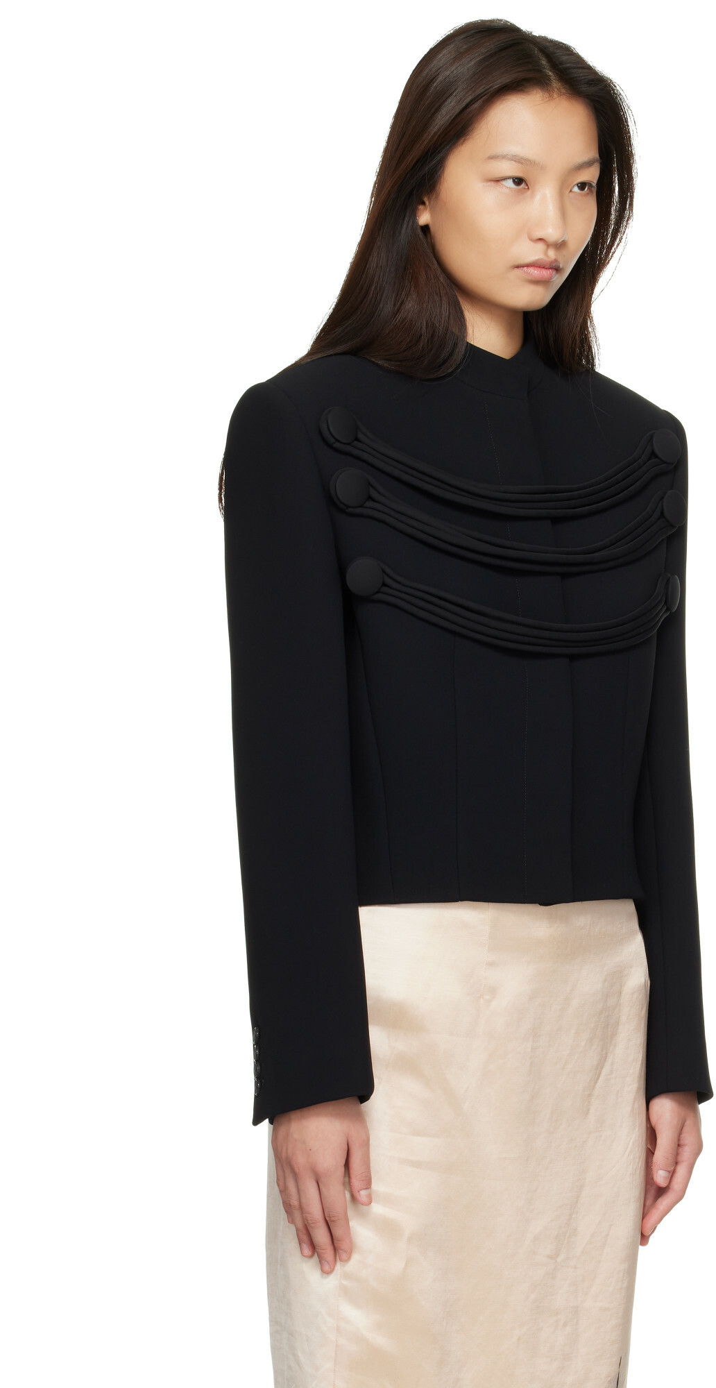 KHAITE Black York Cord Embroidered Jacket