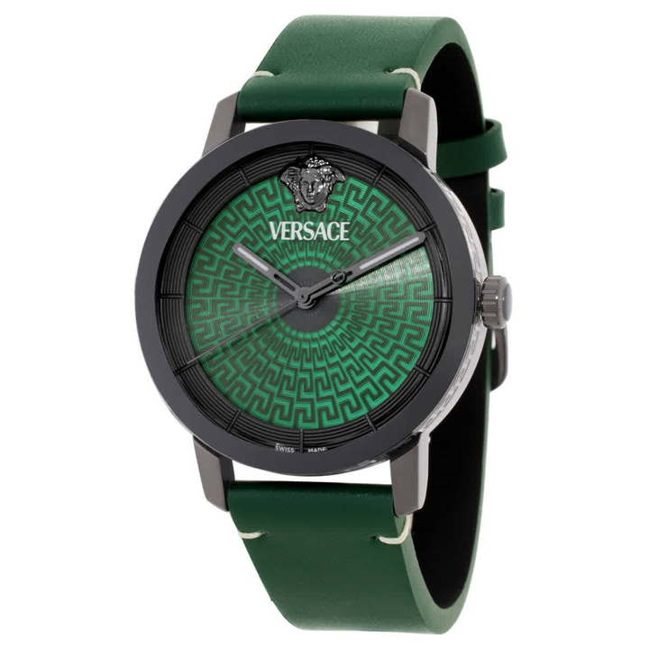 Photo: Versace V-Helix Quartz Green Dial Mens Watch VE9G00224
