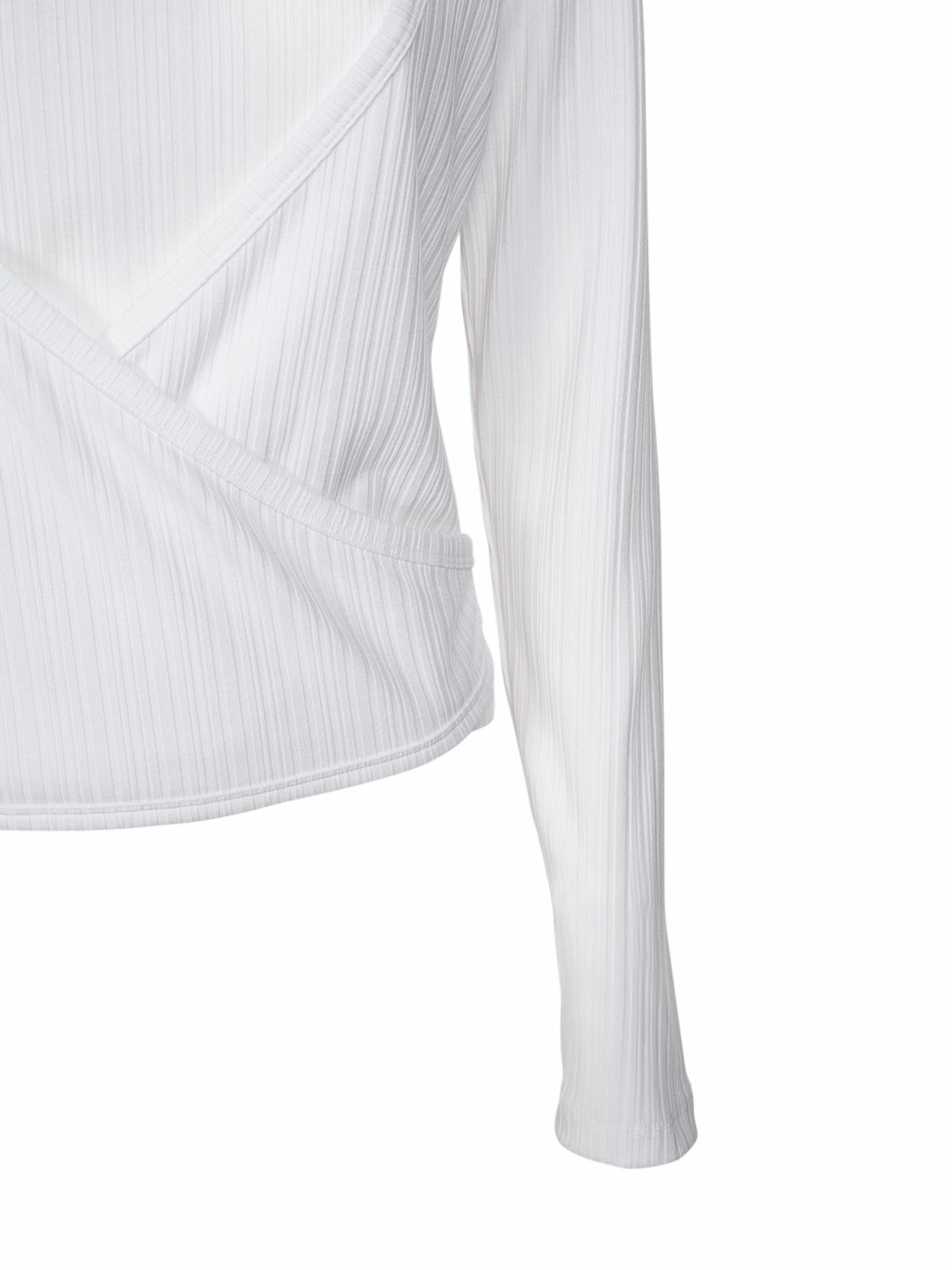 トップス GANNI Rib Jersey Wrap Blouse Ganni Rib Jersey Wrap Blouse In Bright White | ModeSens