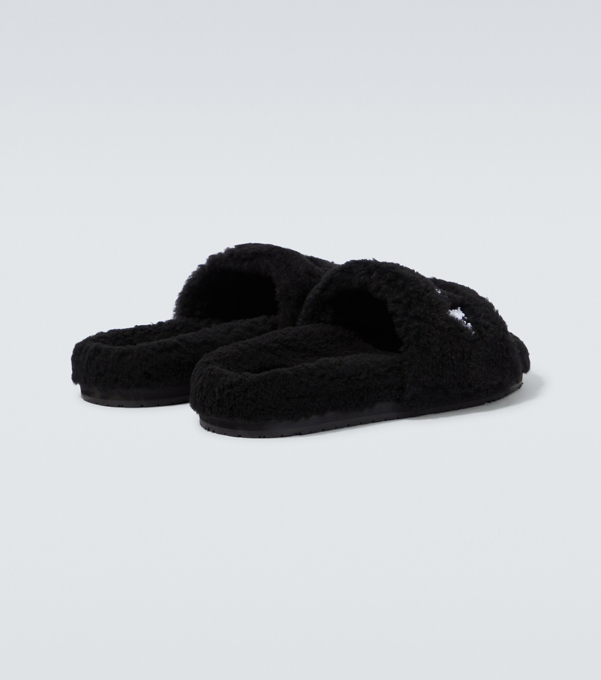 Amiri - Embroidered shearling slides