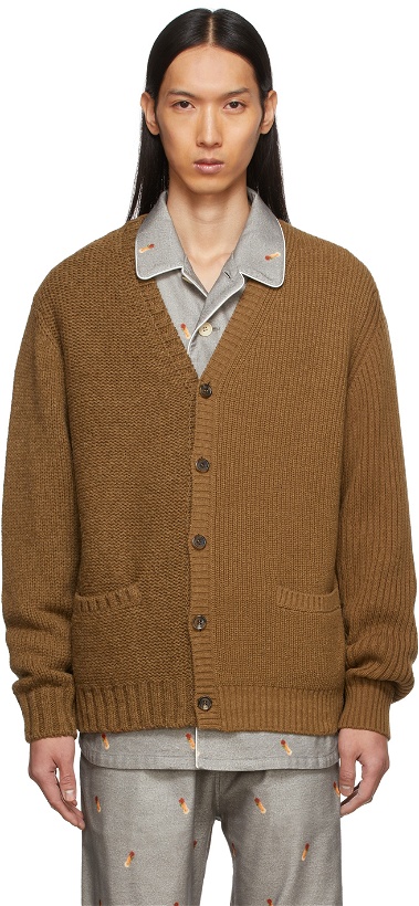 Photo: Undercover Brown Wool Cardigan