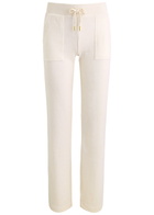 Juicy Couture Del Ray Logo Velour Sweatpants Cream