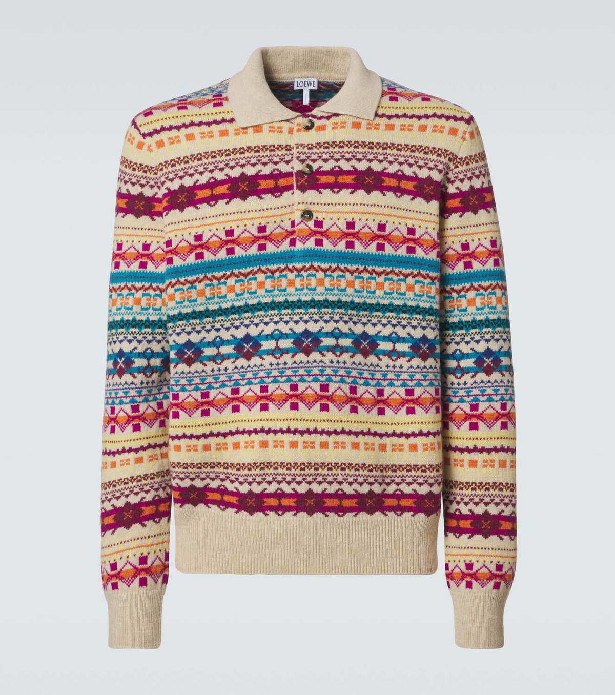 トップス LOEWE WOOL POLO SWEATER Loewe Wool jacquard polo sweater Loewe