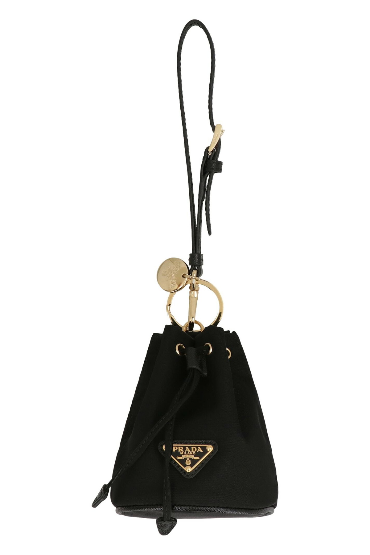 キーホルダー・キーリング PRADA BLACK CALF HAIR AND LEATHER KEYRING Prada Black Calf Hair And Leather Keyring Prada