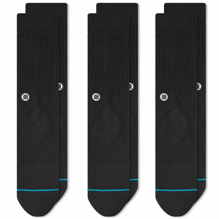 Photo: Stance Men's Icon Sock - 3 Pack in Black