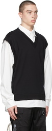 mastermind WORLD White & Black Boxy Collar Sweatshirt