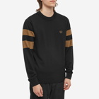 Fred Perry Authentic Men's Tipped Sleeve Crew Neck Sweat in Black