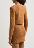 Self-portrait Embellished Bouclé Tweed Jacket Brown